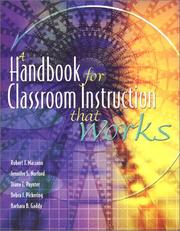 Cover of: A Handbook for Classroom Instruction That Works by 