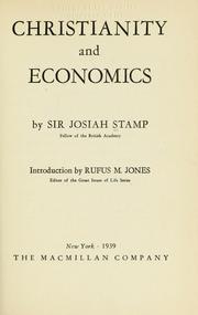 Cover of: Christianity and economics by Josiah Charles Stamp Baron Stamp