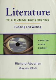 Cover of: Literature by [complied by] Richard Abcarian and Marvin Klotz.