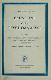 Cover of: Bausteine zur Psychoanalyse