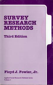 Cover of: Survey research methods by Floyd J. Fowler, Floyd J. Fowler