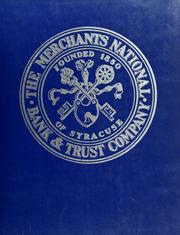 Cover of: A history of the Merchants National Bank and Trust Company of Syracuse, New York by Crandall Melvin