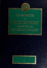 Cover of: Handbook of biochemistry by Editor: Herbert A. Sober; Advisory Board chairman: Robert A. Harte; compiler: Eva K. Sober in collaboration with a large number of scientists ...