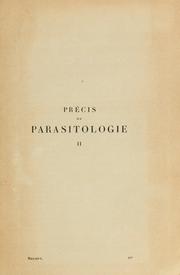Cover of: Précis de parasitologie