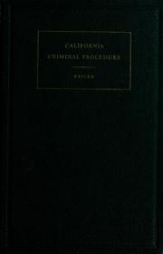 Cover of: California criminal procedure. by Charles Williams Fricke