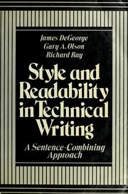 Cover of: Style and readability in technical writing: a sentence-combining approach