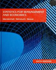 Cover of: Statistics for management and economics by William Mendenhall
