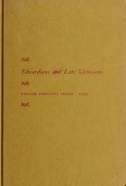 Cover of: Edwardians and late Victorians. by Richard Ellmann