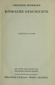 Cover of: Römische geschichte by Theodor Mommsen