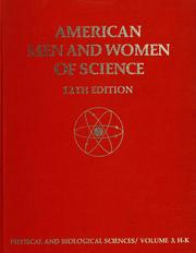 Cover of: American men and women of science: the physical and biological sciences
