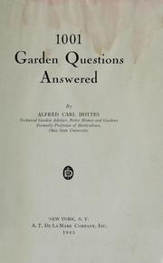 Cover of: 1001 garden questions answered