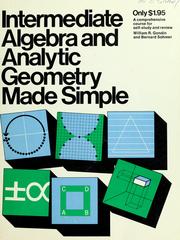 Cover of: Intermediate algebra and analytic geometry made simple by William Richard Gondin