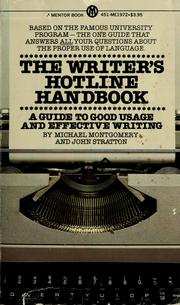 Cover of: The writer's hotline handbook: a guide to good usage and effective writing