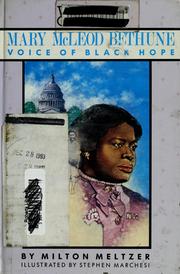 Cover of: Mary McLeod Bethune by Milton Meltzer