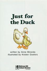 Cover of: Just For the Duck