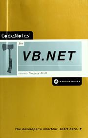 Cover of: CodeNotes for VB.NET