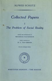 Cover of: Collected papers: The Problem of social reality