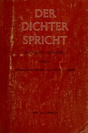 Cover of: Der Dichter spricht