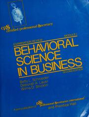 Cover of: Behavioral science in business