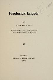 Cover of: Frederick Engels