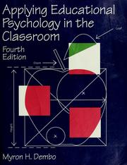 Cover of: Applying educational psychology in the classroom