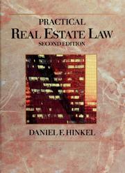 Cover of: Practical real estate law by Daniel F. Hinkel