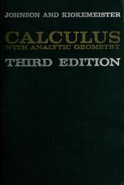 Cover of: Calculus: with analytic geometry