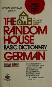 Cover of: The Random House basic dictionary: German-English, English-German