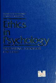 Cover of: Ethics in psychology: professional standards and cases