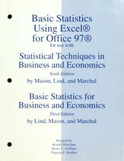 Cover of: Basic statistics using Excel for Office 97