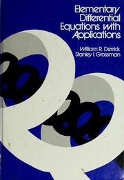 Cover of: Elementary differential equations with applications by William R. Derrick