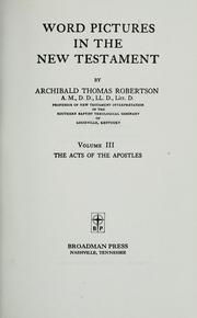 Cover of: Word pictures in the New Testament