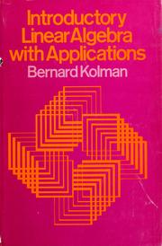 Cover of: Introductory linear algebra with applications by Bernard Kolman