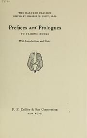 Cover of: Prefaces and prologues to famous books