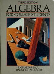 Cover of: Algebra for college students by Richard S. Paul