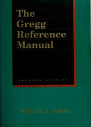 Cover of: The Gregg reference manual by William A. Sabin