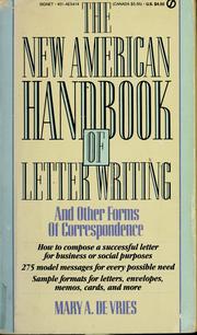 Cover of: The New American handbook of letter writing: and other forms of correspondence