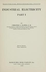 Cover of: Industrial electricity by Chester L. Dawes