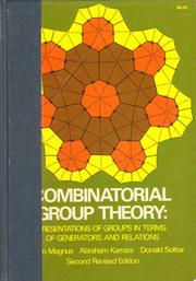 Cover of: Combinatorial group theory | Wilhelm Magnus