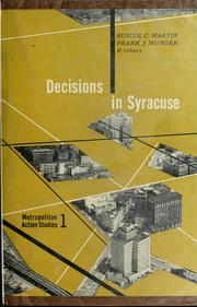 Decisions in Syracuse by Roscoe Coleman Martin