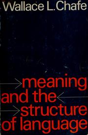 Cover of: Meaning and Structure of Language