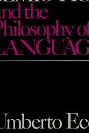 Cover of: Semiotics and the philosophy of language