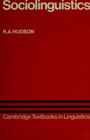 Cover of: Sociolinguistics by Richard A. Hudson