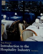 Cover of: Introduction to the hospitality industry