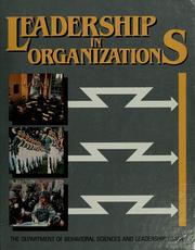 Cover of: Leadership in organizations