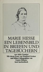 Cover of: Marie Hesse by Marie Gundert Hesse