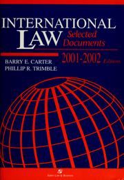 Cover of: International law: selected documents