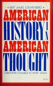 Cover of: American history in American thought: Christopher Columbus to Henry Adams