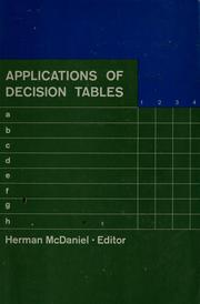 Cover of: Applications of decision tables by Herman McDaniel