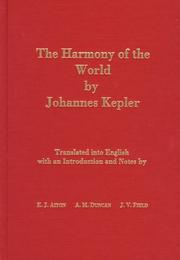 Cover of: The harmony of the world by Johannes Kepler